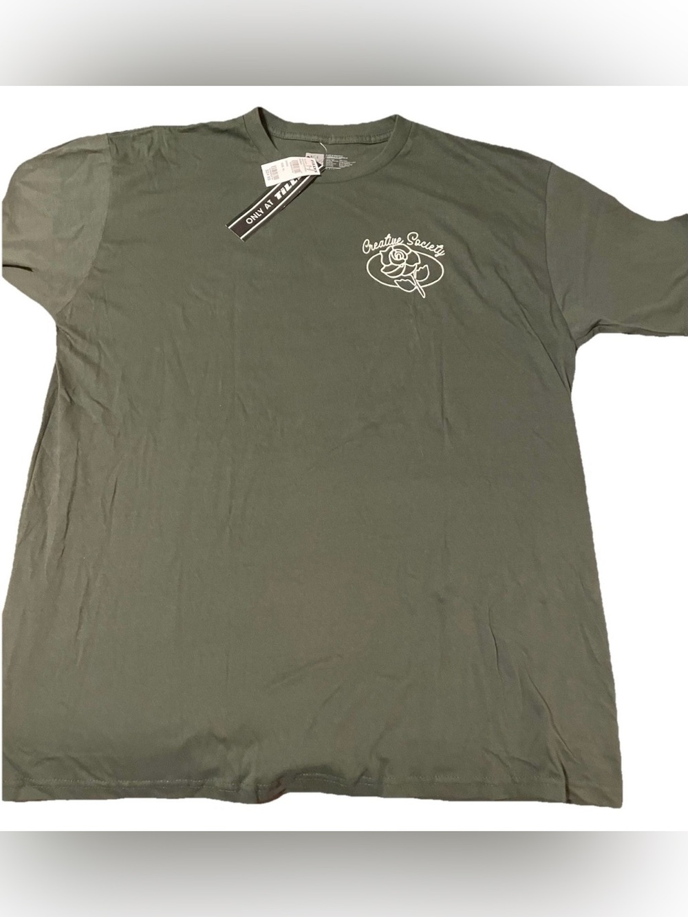 Olive Green Graphic Mens T-Shirt
